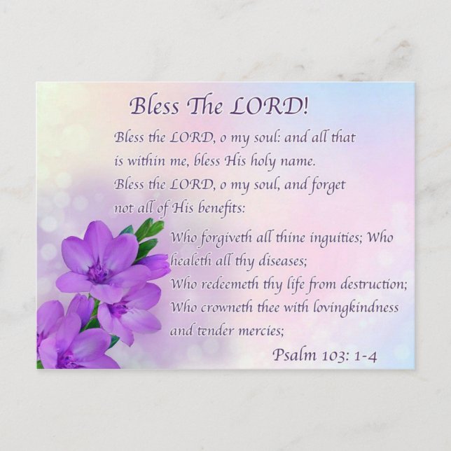 Bless The LORD O My Soul! Postcard (Front)