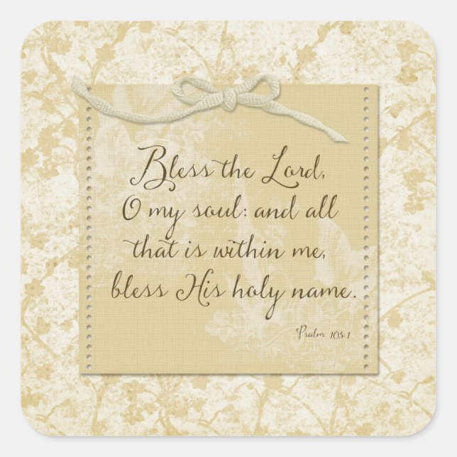 Bless the Lord O My Soul Square Sticker (Front)