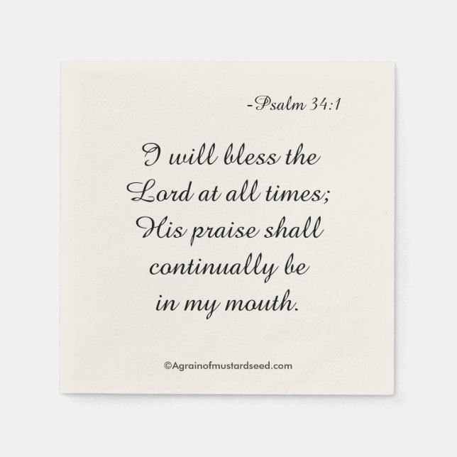 Bless The Lord Paper Napkins (Front)