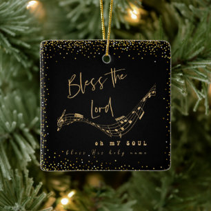 Bless the Lord Psalm Scripture Quote Ceramic Ornament