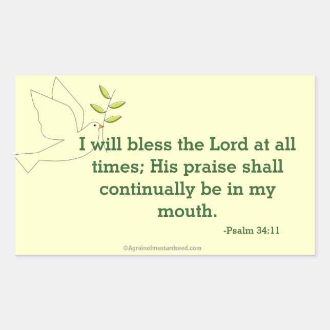 Bless The Lord Rectangular Sticker (Front)