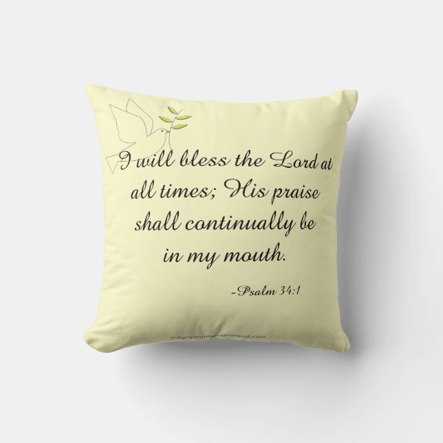 Bless The Lord Throw Pillow (Front)