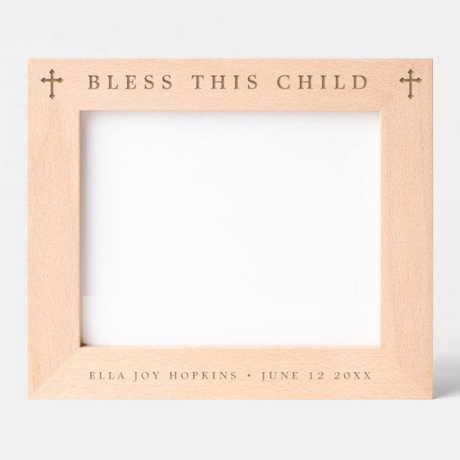 Bless This Child Religious New Born Engraved Frames (Front)