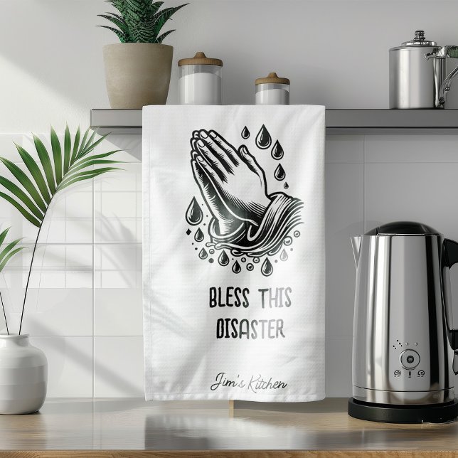 Bless This Disaster Funny Personalized  Kitchen Towel (Creator Uploaded)