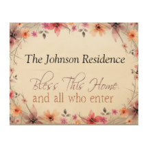 Bless this home, add your own family name, style 2