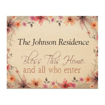 Bless This Home  Add Your Own Family Name  Style 2 Wood Wall Decor by hkimbrell at Zazzle