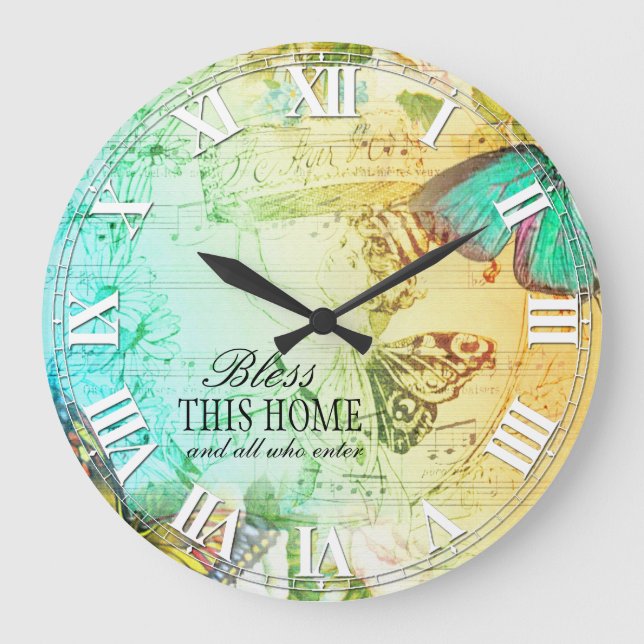 Bless This Home and All Who Enter Wall Clock (Front)