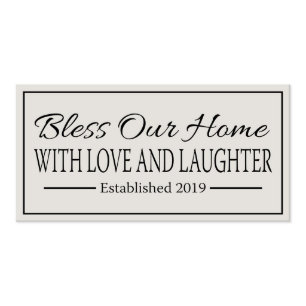Bless This Home Charming White Wall Sign