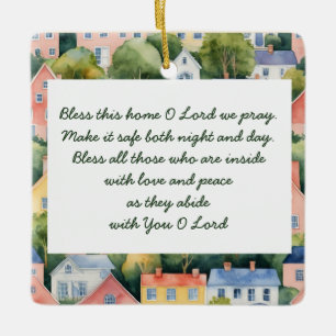 Bless this Home Congratulations on New Home Ceramic Ornament