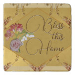 &quot;Bless This Home&quot; Golden Trivet