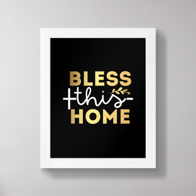 Bless This Home Religious Framed Art (Framed Front)