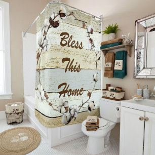 Bless this home shower curtain