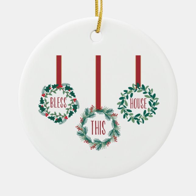 Bless This House Ceramic Ornament (Front)