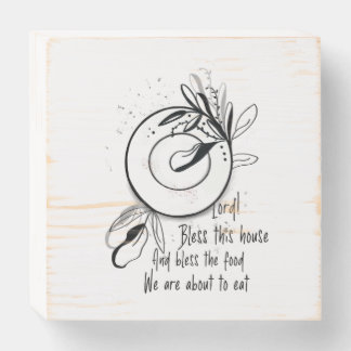 Bless This House Floral Plate Wooden Box Sign