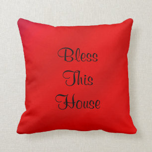Bless This House, Peace over All, Red Square Throw Pillow