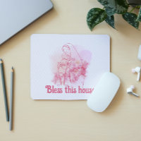 Bless this house Pink Floral Virgin Mary Jesus