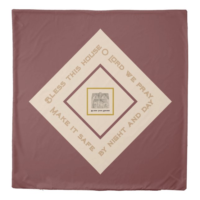 Bless This House w/ text & image templates  Duvet (Back)