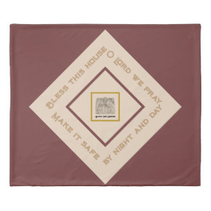 Bless This House w/ text & image templates Duvet Cover