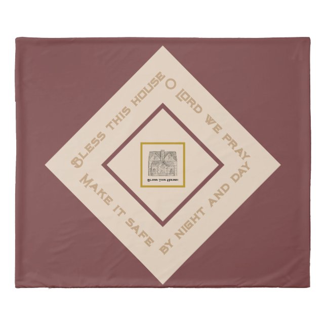 Bless This House w/ text & image templates  Duvet Cover (Back)