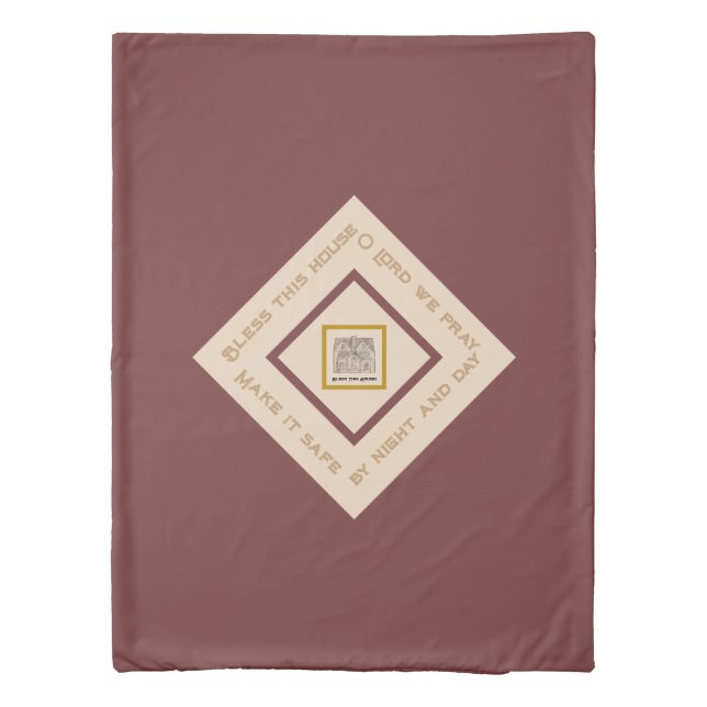 Bless This House w/ text & image templates  Duvet Cover (Back)