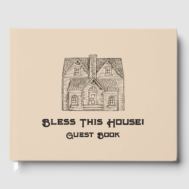 Bless This House w/ text & image templates  Guest Book (Front)