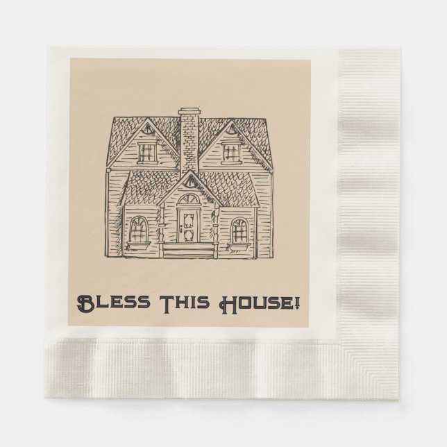 Bless This House w/ text & image templates  Napkins (Front)