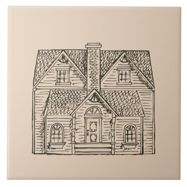 Bless This House with image template Ceramic Tile (Front)