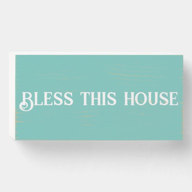 Bless this house wooden box sign (Front Horizontal)