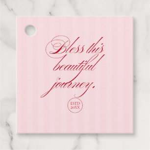 Bless This Journey Customizable Year Wedding Favor Tags
