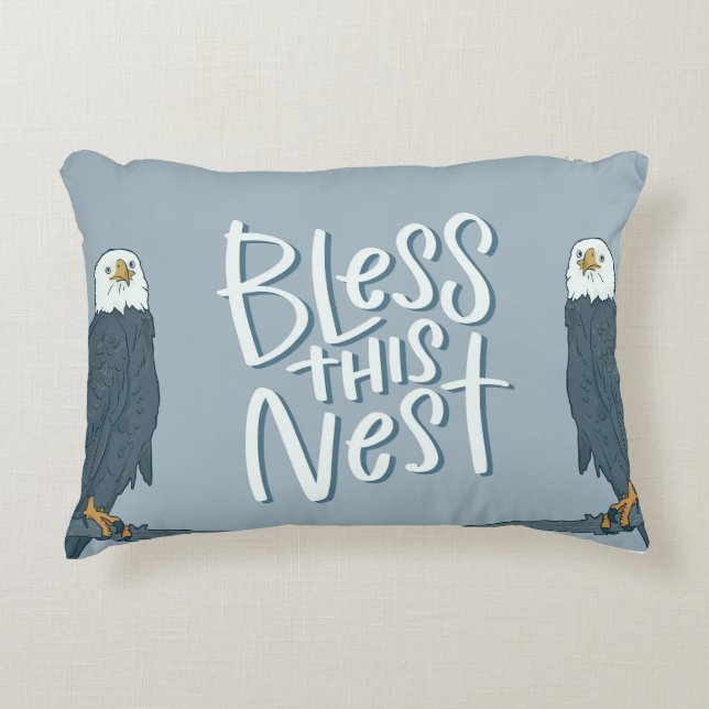 Bless This Nest SWFL Eagle Cam Accent Pillow (Front)