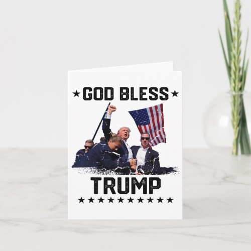 Bless Trump 2024 Fist Rally Trump Rally Shot 2024  Card