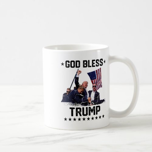 Bless Trump 2024 Fist Rally Trump Rally Shot 2024  Coffee Mug