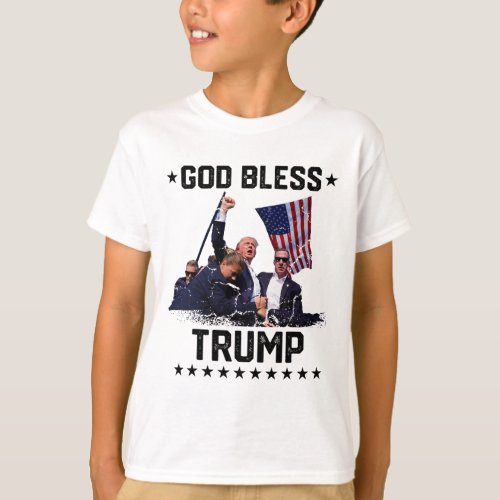 Bless Trump 2024 Fist Rally Trump Rally Shot 2024  T_Shirt