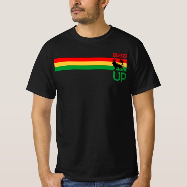 Bless Up Everything Irie Rasta Reggae Jamaica T-Shirt (Front)