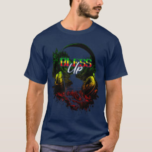 Bless Up Headphone Jamaica Reggae Music Lover Rast T-Shirt