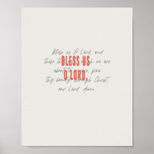 Bless us, Oh Lord, Grace Before Meals Prayer Poste Poster
