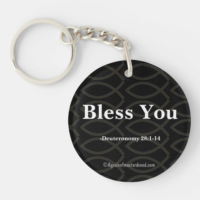BLESS YOU Bible Quote Keychain (Front)