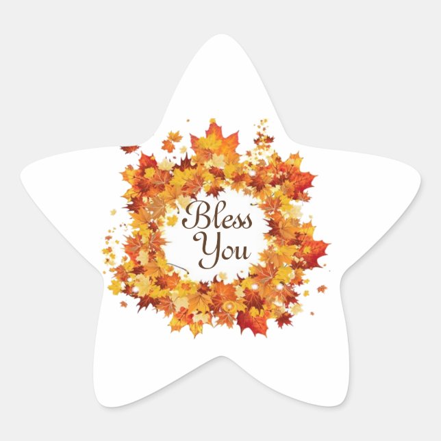  bless you stikers with love star sticker (Front)