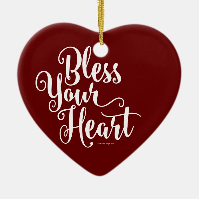 Bless Your Heart Ceramic Ornament (Front)