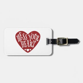 Bless Your Heart in Heart Luggage Tag