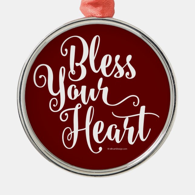 Bless Your Heart Metal Ornament (Front)