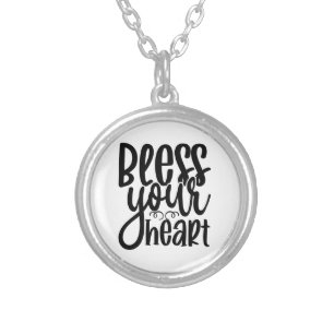 Bless Your Heart Silver Plated Necklace