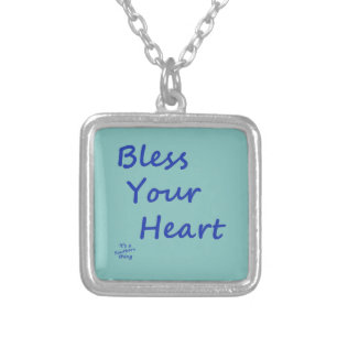 Bless Your Heart Silver Plated Necklace