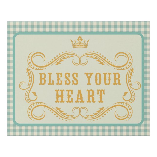 Bless Your Heart Southern Quote  Faux Canvas Print (Front)