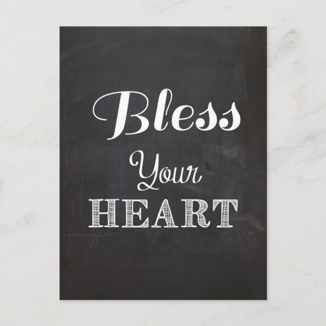 Bless your heart  southern saying quote postcard (Front)
