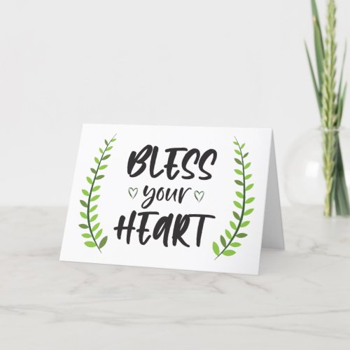 Bless Your Heart Southern Sweet Laurel Leaf Thank You Card