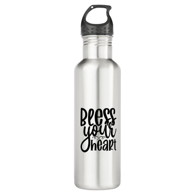 Bless Your Heart  Stainless Steel Water Bottle (Front)