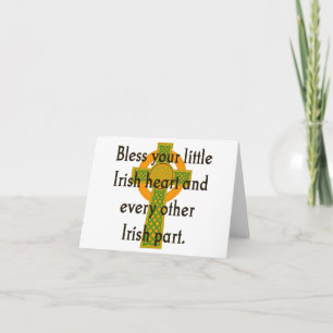 Bless Your Little Irish Heart - Irish Quote  Card