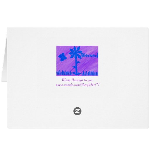 Blessed abstract butterfly and flower cards (Back Horizontal)
