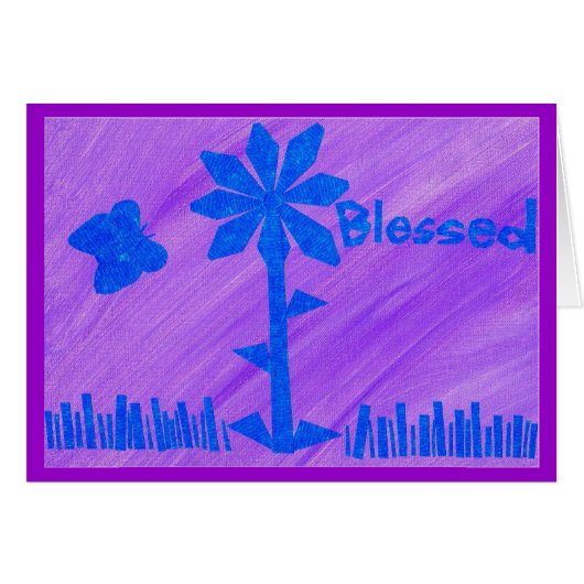 Blessed abstract butterfly and flower cards (Front Horizontal)